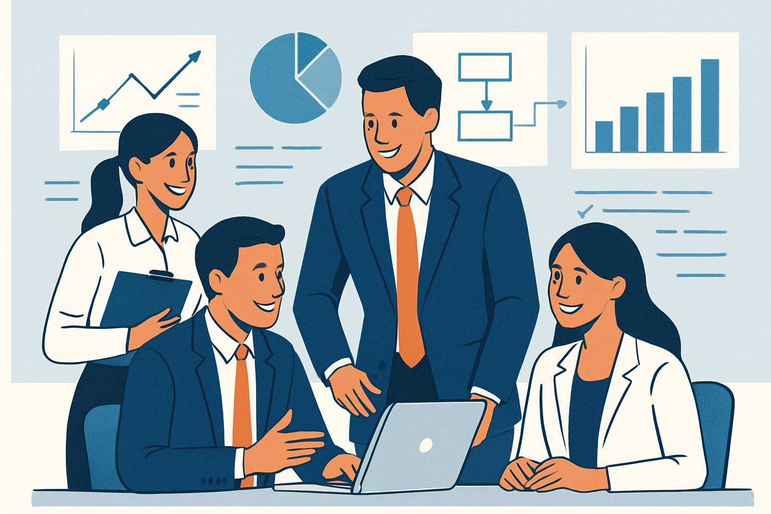 Commercial teams collaborating efficiently with streamlined processes